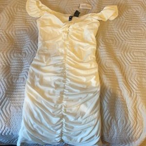 Windsor white short ruched dress
